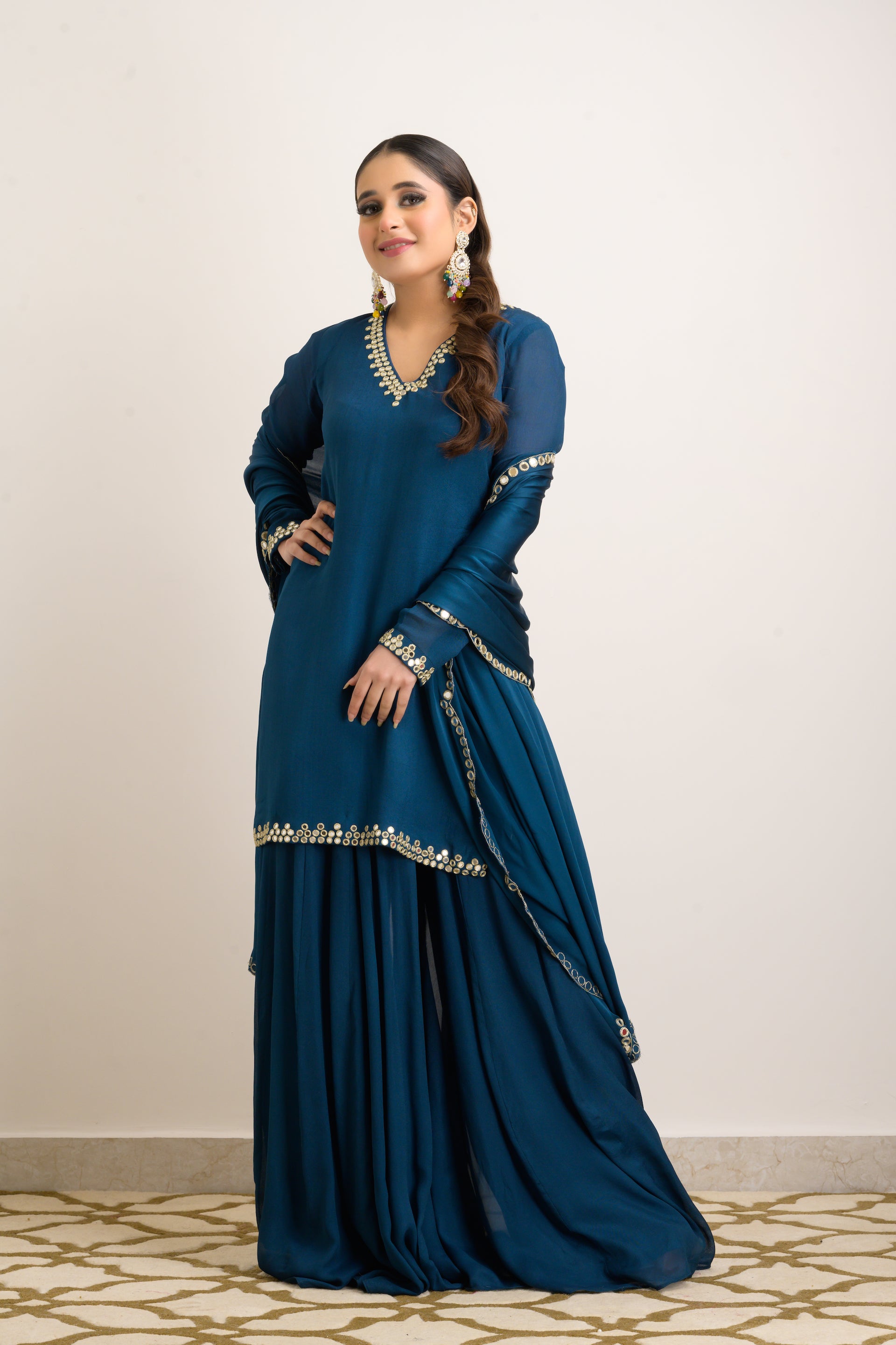 Aegan Blue Mirror Sharara
